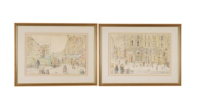 Lot 165 - Charles Herbert "Charlie" Rogers - Collingwood Street & The Bigg Market | watercolours