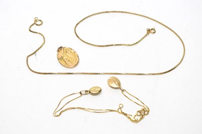 Lot 187 - A collection of gold and other jewellery