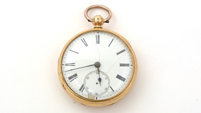 Lot 128 - An 18ct yellow gold cased pocket watch