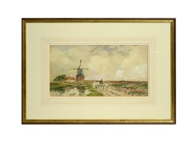 Lot 1067 - Thomas Swift Hutton - Shepherding the Flock Home | watercolour