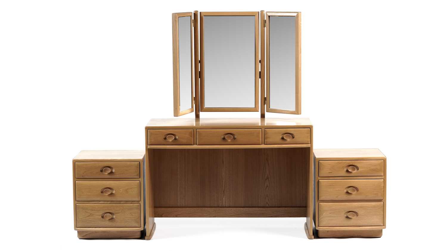 Lot 56 - Ercol: A late 20th Century beech and elm bedroom suite