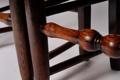 Lot 740 - A harlequin set of eight 19th Century Billinge ash ladderback chairs