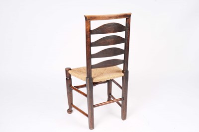 Lot 740 - A harlequin set of eight 19th Century Billinge ash ladderback chairs