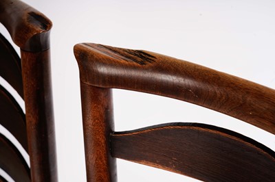 Lot 740 - A harlequin set of eight 19th Century Billinge ash ladderback chairs