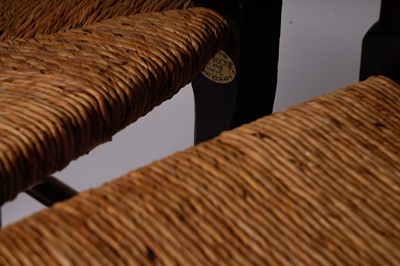 Lot 740 - A harlequin set of eight 19th Century Billinge ash ladderback chairs