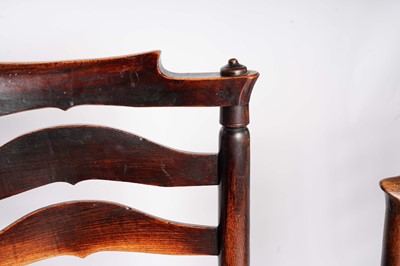 Lot 740 - A harlequin set of eight 19th Century Billinge ash ladderback chairs