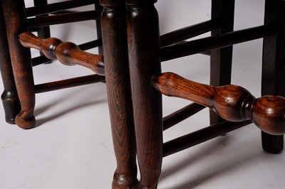 Lot 740 - A harlequin set of eight 19th Century Billinge ash ladderback chairs