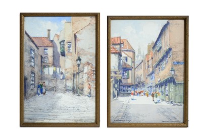 Lot 1029 - Victor Noble Rainbird - Castle Garth, Newcastle, and Union Stairs, Old Shields | watercolour