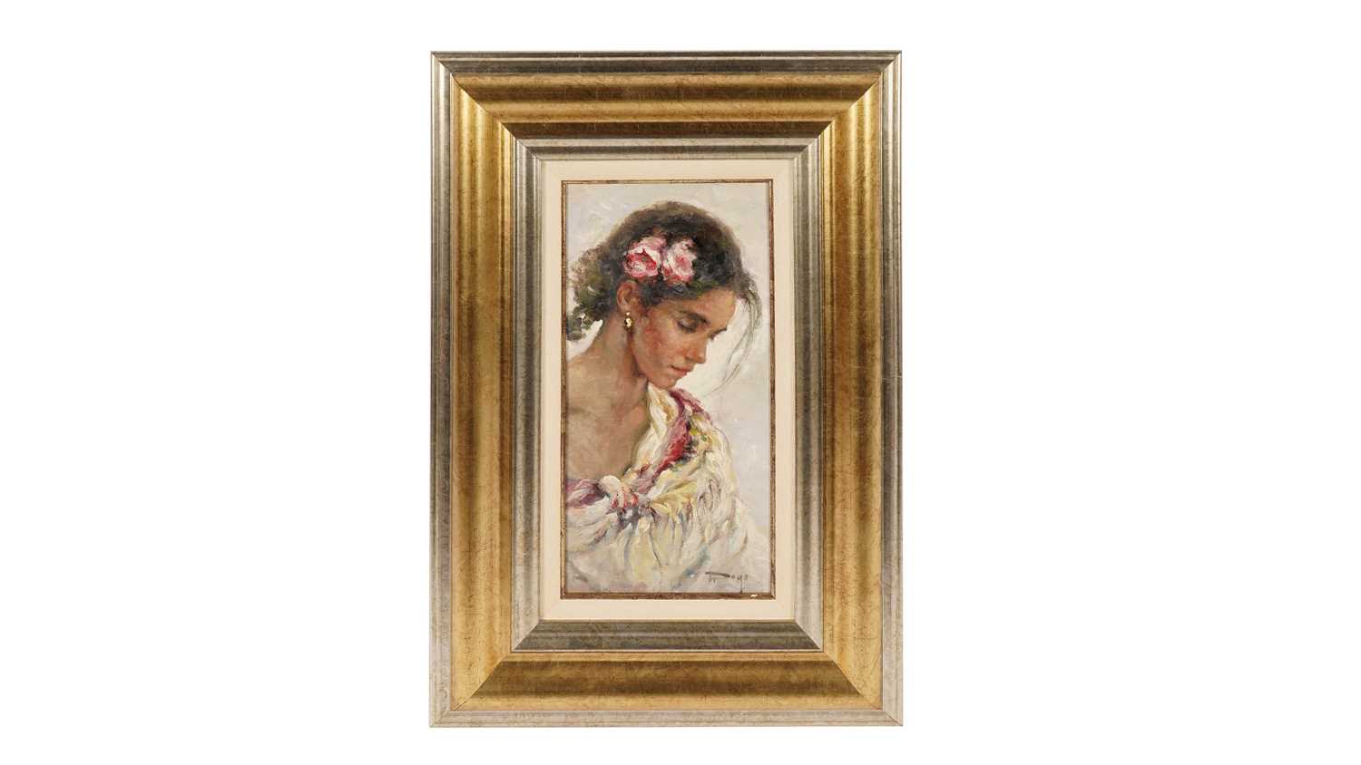 Lot 206 - Jose Royo - The Gold Earring | oil