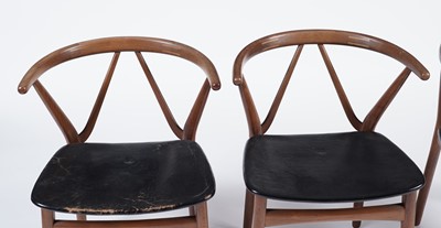 Lot 11 - Henning Kjaernulf for Bruno Hansen - Model 225: A set of six retro teak 'Wishbone' chairs