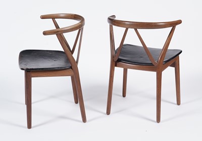 Lot 11 - Henning Kjaernulf for Bruno Hansen - Model 225: A set of six retro teak 'Wishbone' chairs