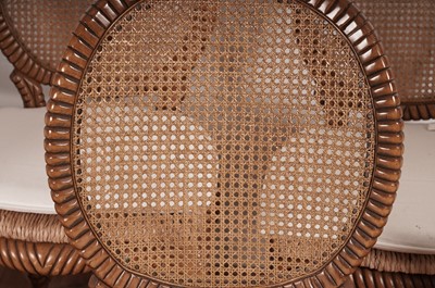 Lot 54 - A set of eight stylish modern hardwood 'faux rope' dining chairs