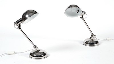 Lot 87 - Ralph Lauren: A pair of decorative chrome table lamps