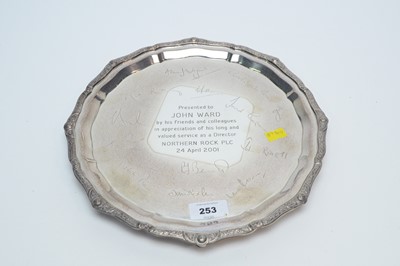 Lot 253 - A silver presentation salver