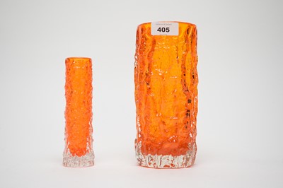 Lot 405 - Two bark pattern vases by Whitefriars