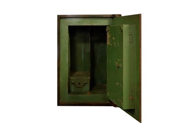 Lot 13 - Philips and Sons: a cast metal industrial safe, painted in a green colourway