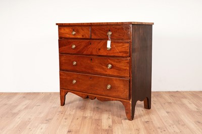 Lot 6 - A Georgian line inlaid mahogany chest of drawers