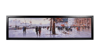 Lot 1257 - Henderson Cisz - Bustling Panoramic View of London | oil