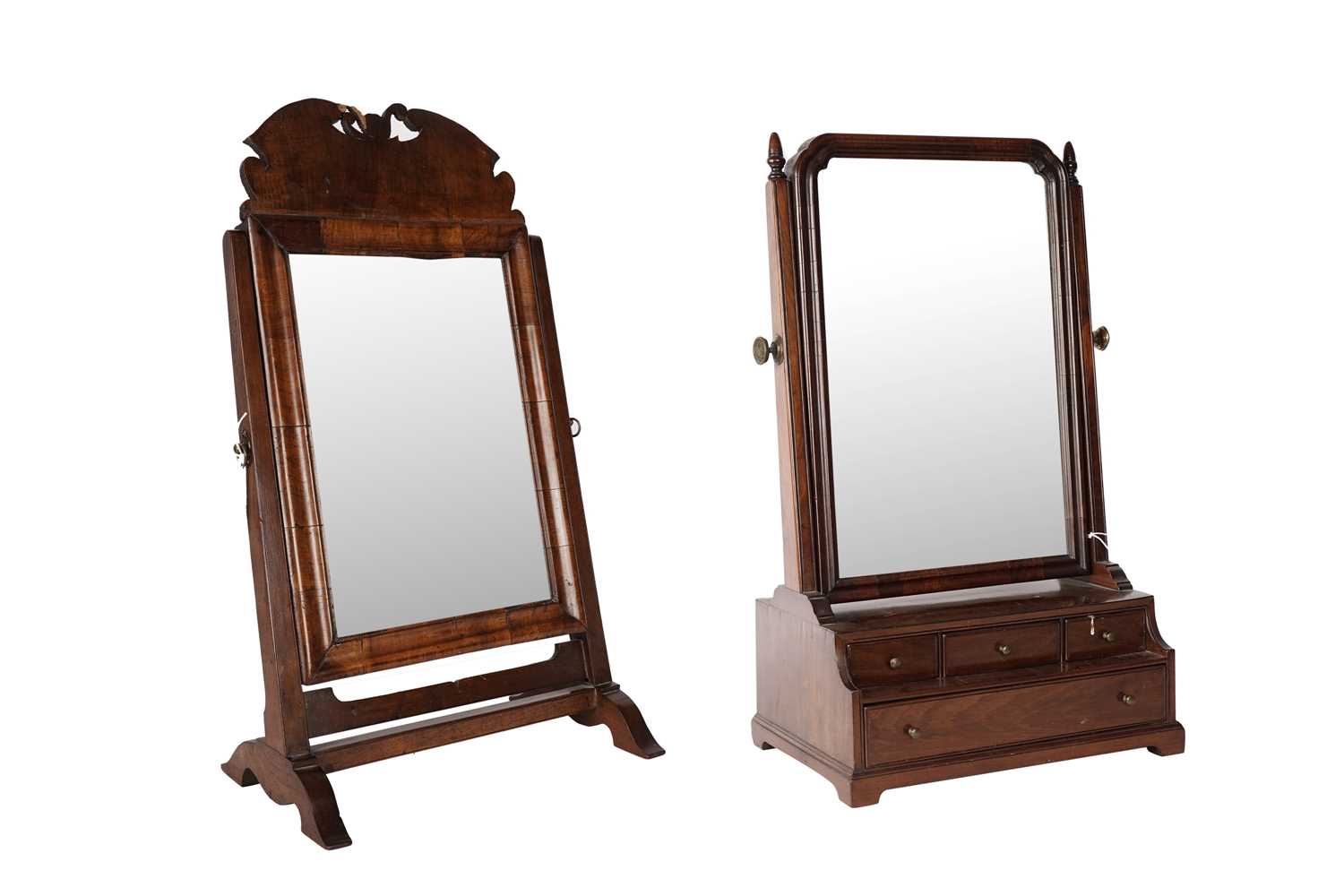 Lot 84 - Two Georgian swing toilet mirrors