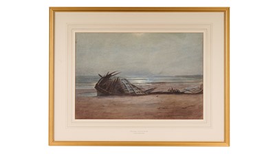 Lot 567 - Thomas Runciman - Wreckage at South Shields | watercolour