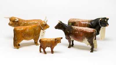 Lot 108 - A collection of Beswick ceramic figures of cows