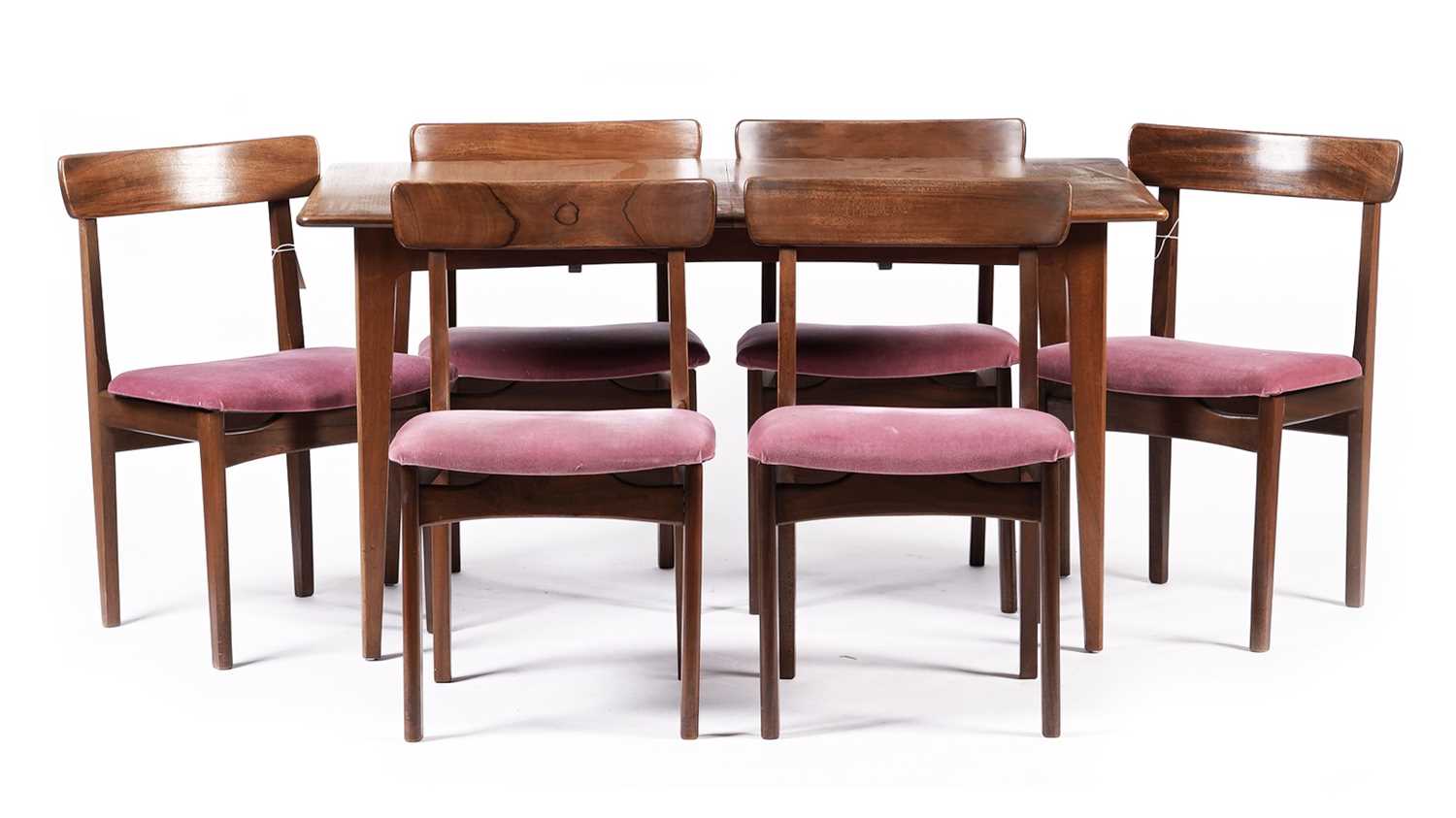 Lot 20 - A retro teak extending dining table and six chairs