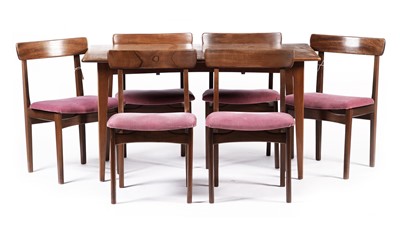 Lot 20 - A retro teak extending dining table and six chairs