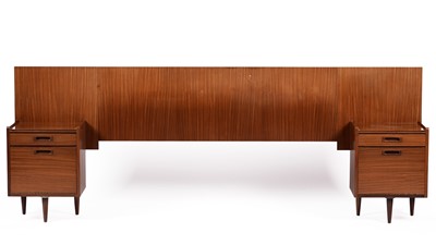 Lot 24 - White and Newton: A retro teak headboard, circa 1960's
