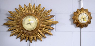 Lot 280 - Two Smiths sunburst wall clocks
