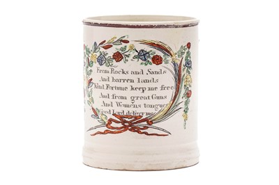 Lot 822 - Early 19th-century Sunderland creamware mug