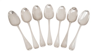 Lot 159 - A set of Scottish Hanoverian pattern tablespoons and two others