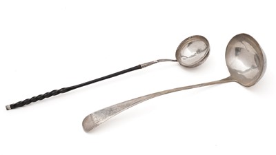 Lot 146 - A Scottish soup ladle and a Scottish punch ladle