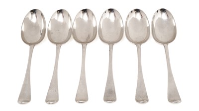 Lot 142 - A set of six Scottish provincial silver tablespoons