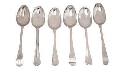 Lot 155 - Six various Scottish provincial silver tablespoons
