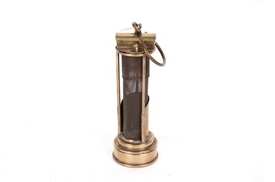 Lot 160 - A 19th Century brass Davy miners lamp