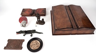 Lot 155 - An early 20th Century stationary box and other items