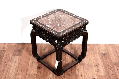 Lot 31 - A Chinese Oriental hardwood table of square form