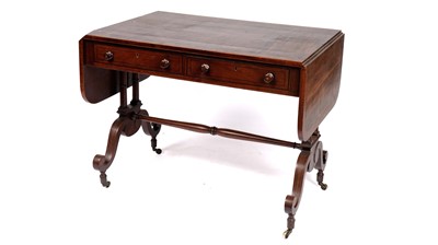Lot 1005 - A Regency mahogany and rosewood crossbanded sofa table