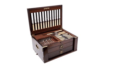Lot 426 - An Edward VIII canteen of  ‘plain pine’ pattern cutlery
