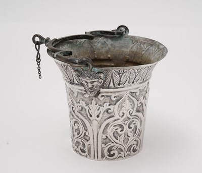 Lot 1396 - An early 19th Century Italian silver holy water pail