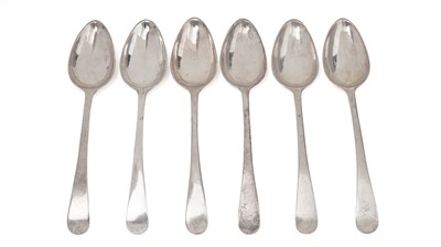 Lot 1393 - A set of six late 18th Century Maltese dessert spoons