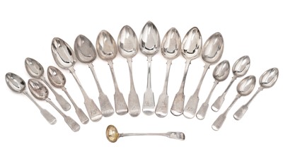 Lot 1394 - A quantity of 19th Century Maltese Fiddle pattern flatware