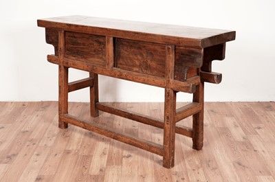 Lot 26 - A Chinese hardwood side table