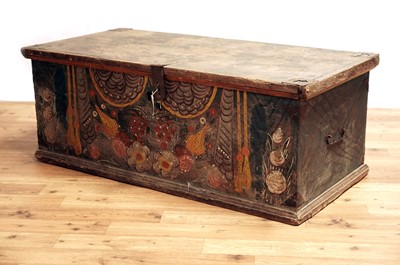 Lot 32 - A Scandinavian pine two handled trunk
