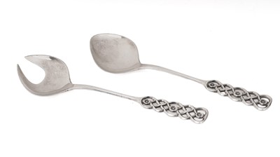 Lot 427 - A pair of early 20th Century Norwegian salad servers