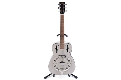 Lot 378 - Vintage AMG1 steel-bodied single-cone Resonator guitar