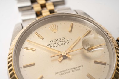 Lot 1049 - Rolex Oyster Perpetual Datejust: a gold and stainless steel cased automatic wristwatch