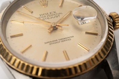 Lot 1049 - Rolex Oyster Perpetual Datejust: a gold and stainless steel cased automatic wristwatch