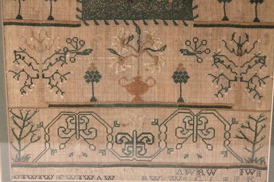 Lot 954 - A late 18th Century country house pictorial needlework sampler