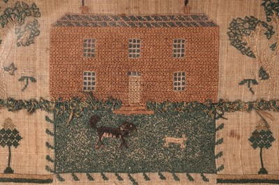 Lot 954 - A late 18th Century country house pictorial needlework sampler